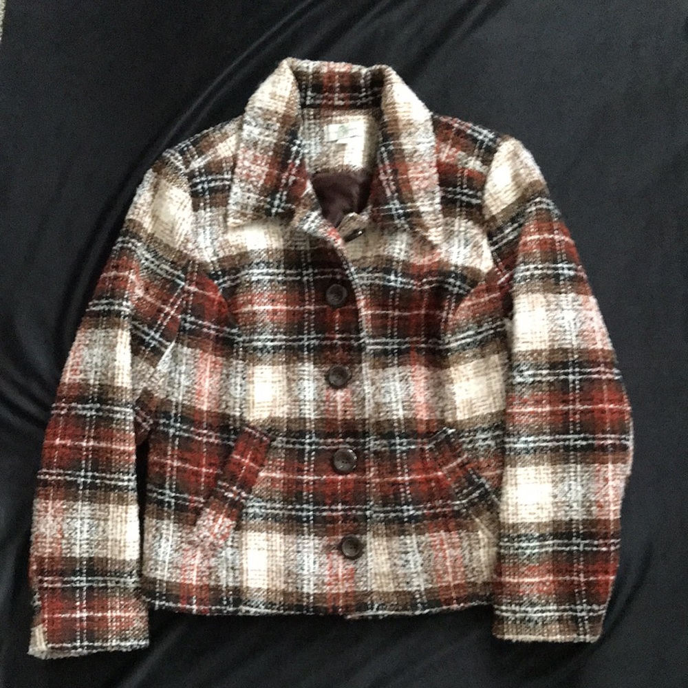Women’s Cropped Plaid Jacket🤎❤️